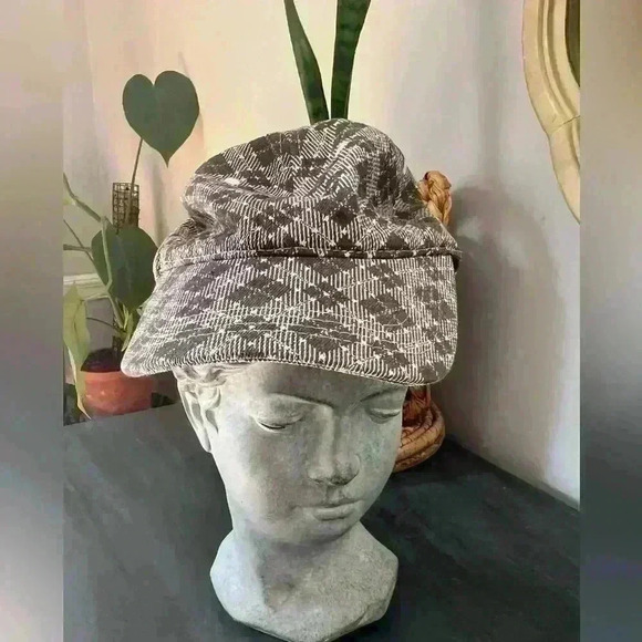 Free People women’s Cap with Square pattern in brown. OS - Picture 1 of 5
